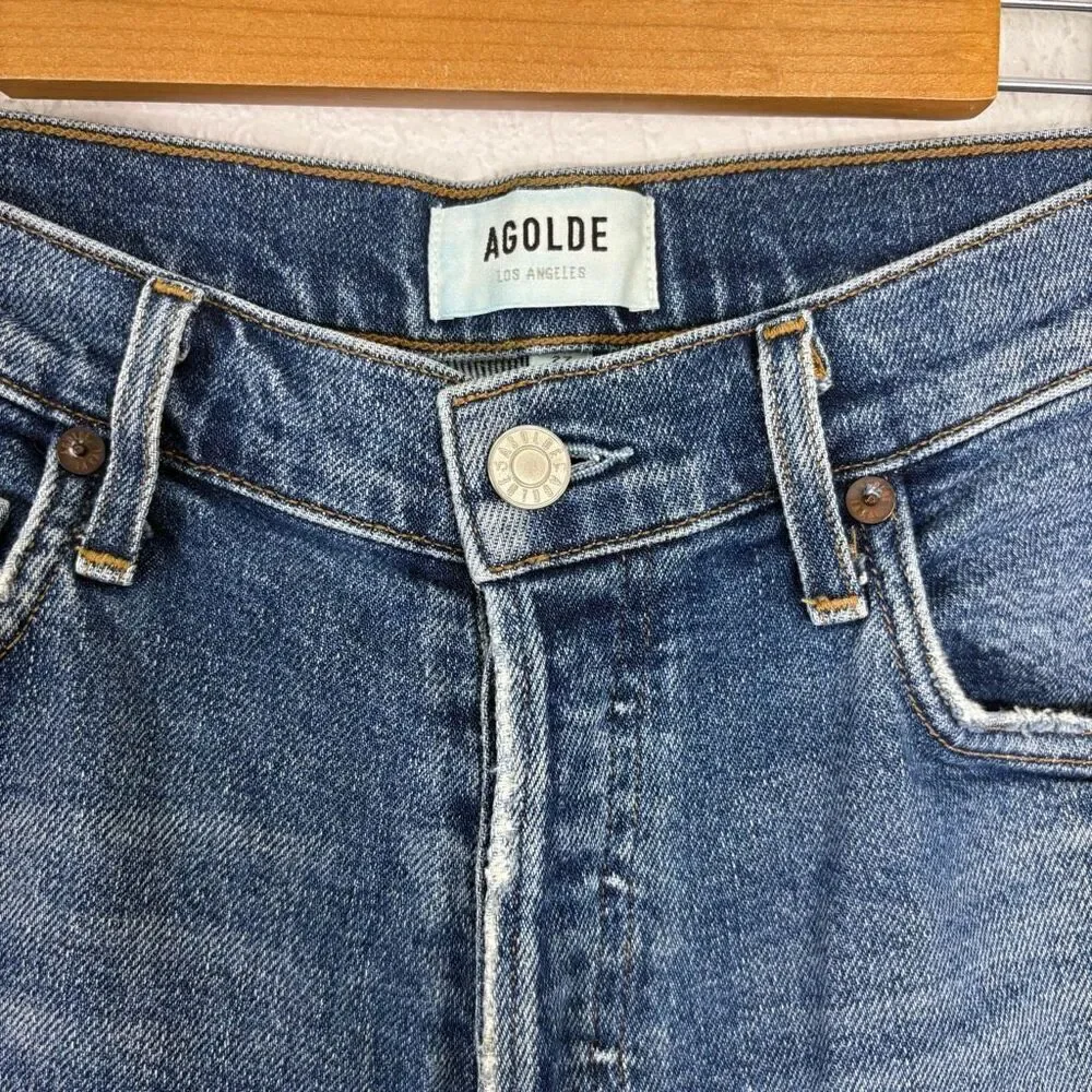 Agolde High Waisted Skinny Ankle Jeans Hidden‎ Button Fly Size 27